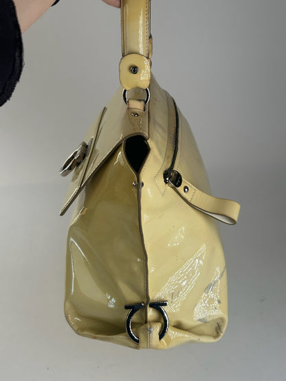 Vintage Salvatore Ferragamo Patent Leather bag beige