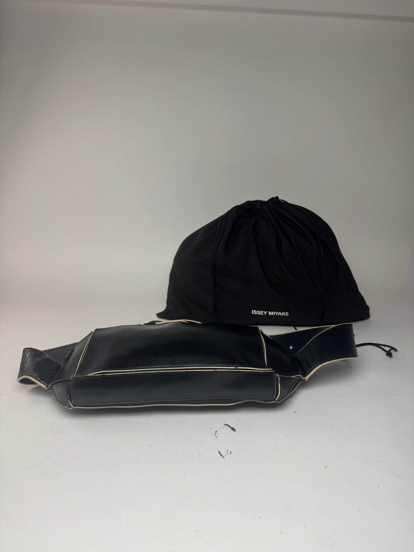 Vintage Issey Miyake Leather Belt Bag Black