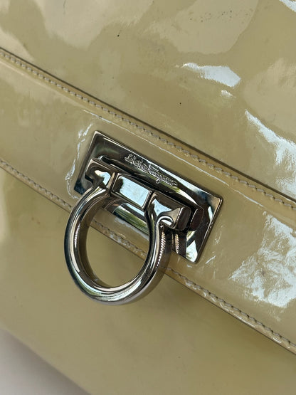 Vintage Salvatore Ferragamo Patent Leather bag beige