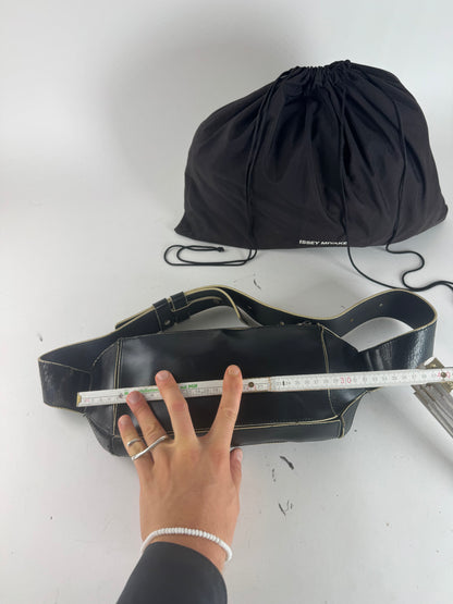 Vintage Issey Miyake Leather Belt Bag Black