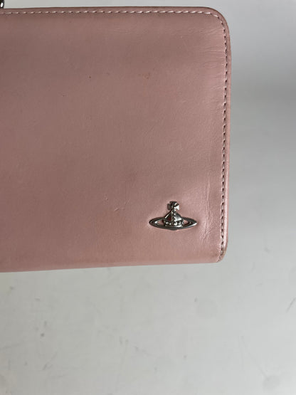 Vintage Vivienne Westwood Leather Wallet Light Pink Silver Clasp