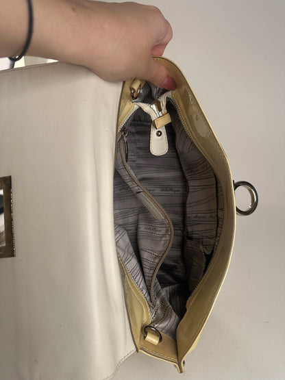 Vintage Salvatore Ferragamo Patent Leather bag beige