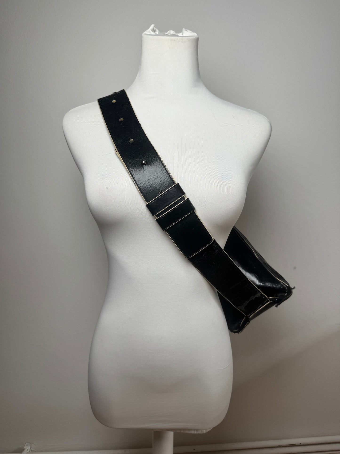 Vintage Issey Miyake Leather Belt Bag Black