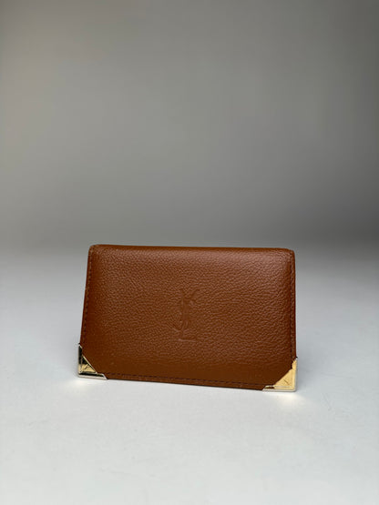 Vintage Yves Saint Laurent Bifold Cardholder Leather Tan