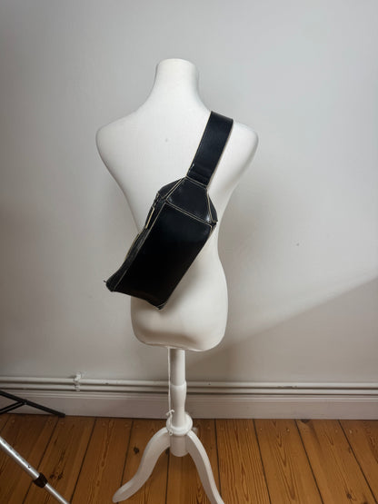 Vintage Issey Miyake Leather Belt Bag Black