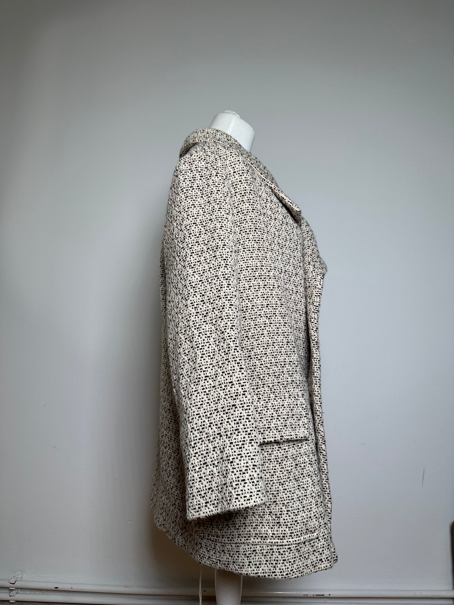 Vintage Issey Miyake Wool Coat Abstract White M