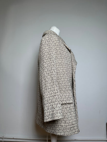 Vintage Issey Miyake Wool Coat Abstract White M