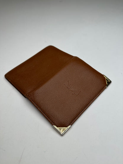 Vintage Yves Saint Laurent Bifold Cardholder Leather Tan