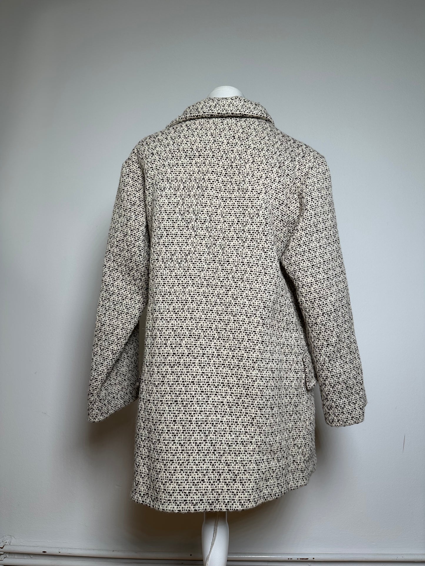 Vintage Issey Miyake Wool Coat Abstract White M
