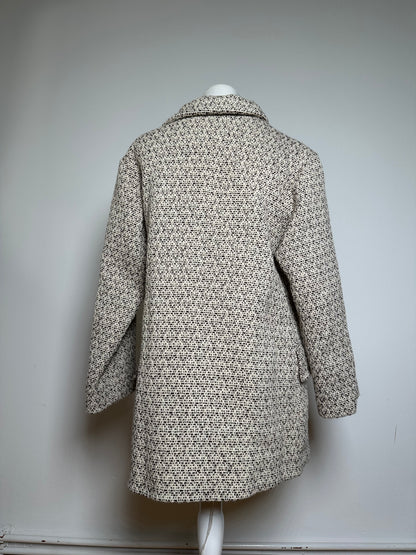 Vintage Issey Miyake Wool Coat Abstract White M