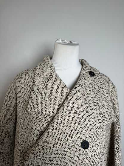 Vintage Issey Miyake Wool Coat Abstract White M