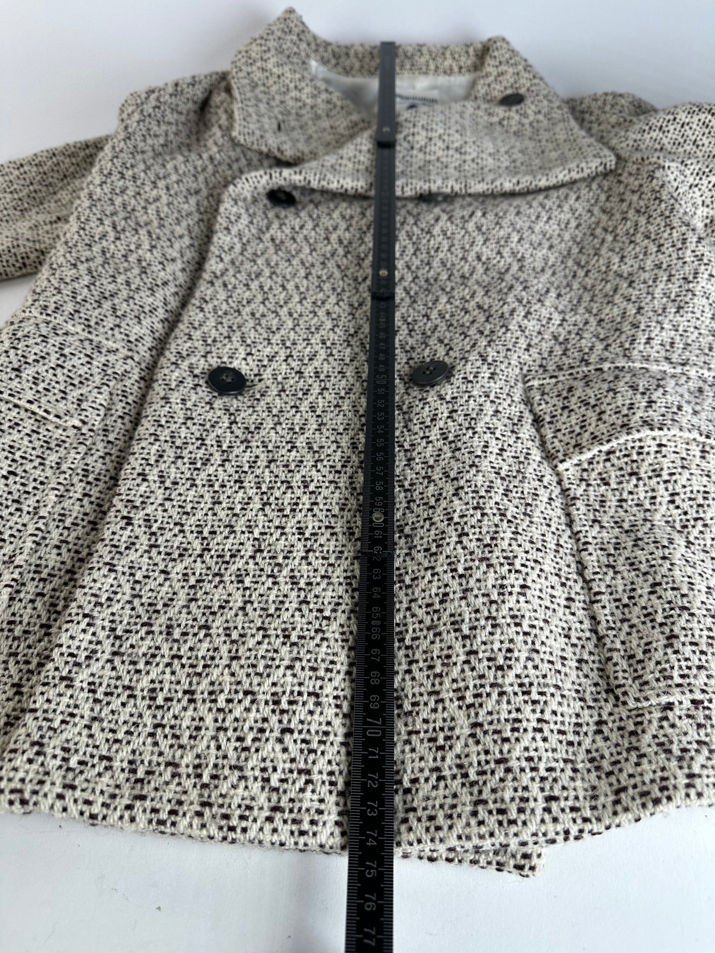 Vintage Issey Miyake Wool Coat Abstract White M