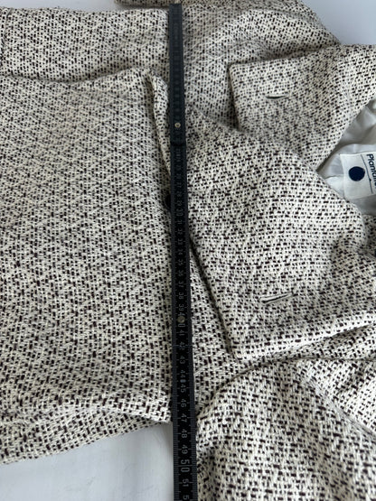 Vintage Issey Miyake Wool Coat Abstract White M