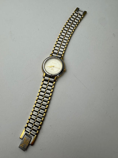Vintage Burberry Watch Two-Tone Steel Cream