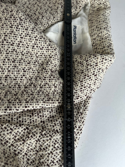 Vintage Issey Miyake Wool Coat Abstract White M