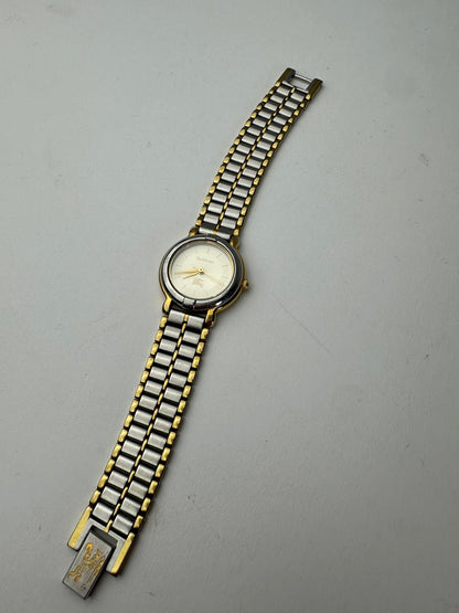 Vintage Burberry Watch Two-Tone Steel Cream
