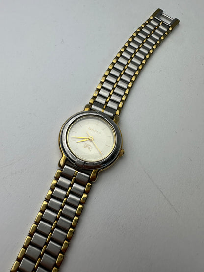 Vintage Burberry Watch Two-Tone Steel Cream
