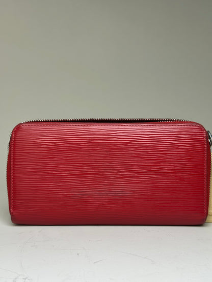Vintage Louis Vuitton Epi Leather Zippy Wallet Red Silver