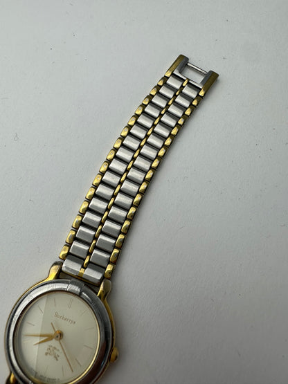 Vintage Burberry Watch Two-Tone Steel Cream