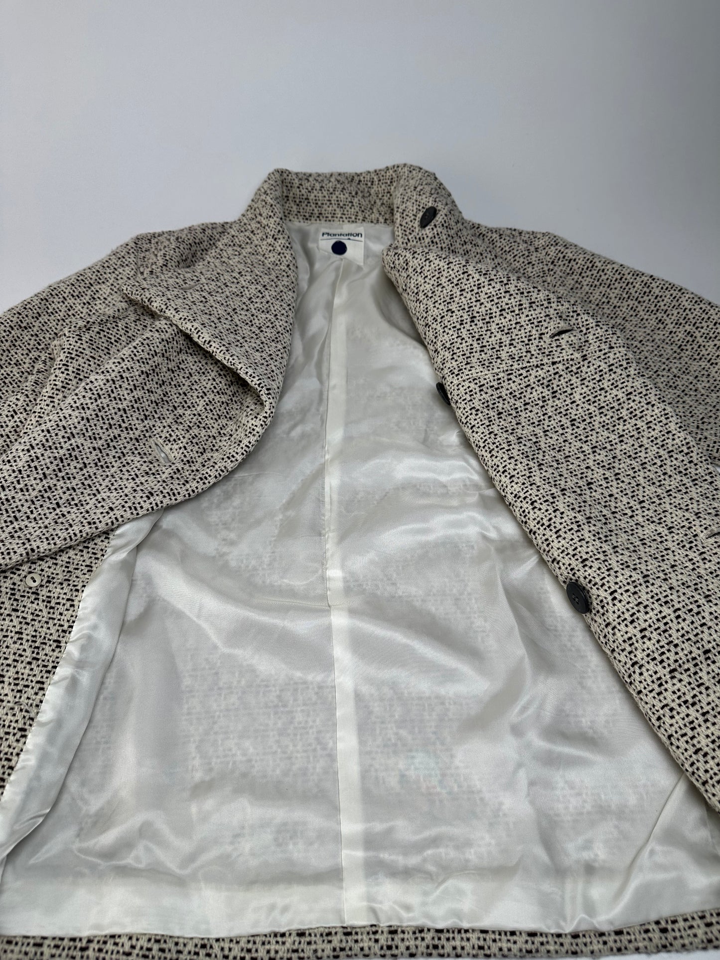Vintage Issey Miyake Wool Coat Abstract White M