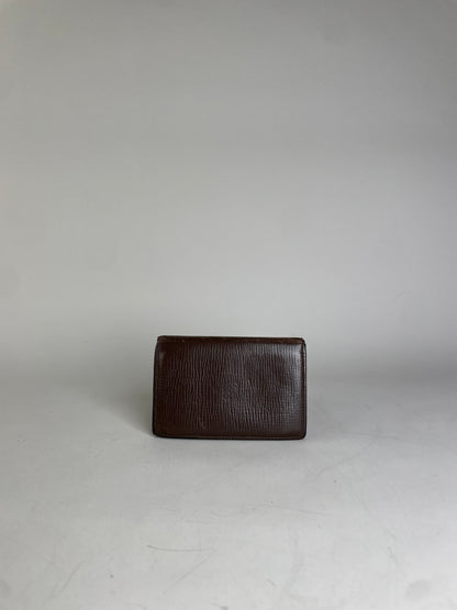 Vintage Loewe Grained Leather Wallet Dark Brown