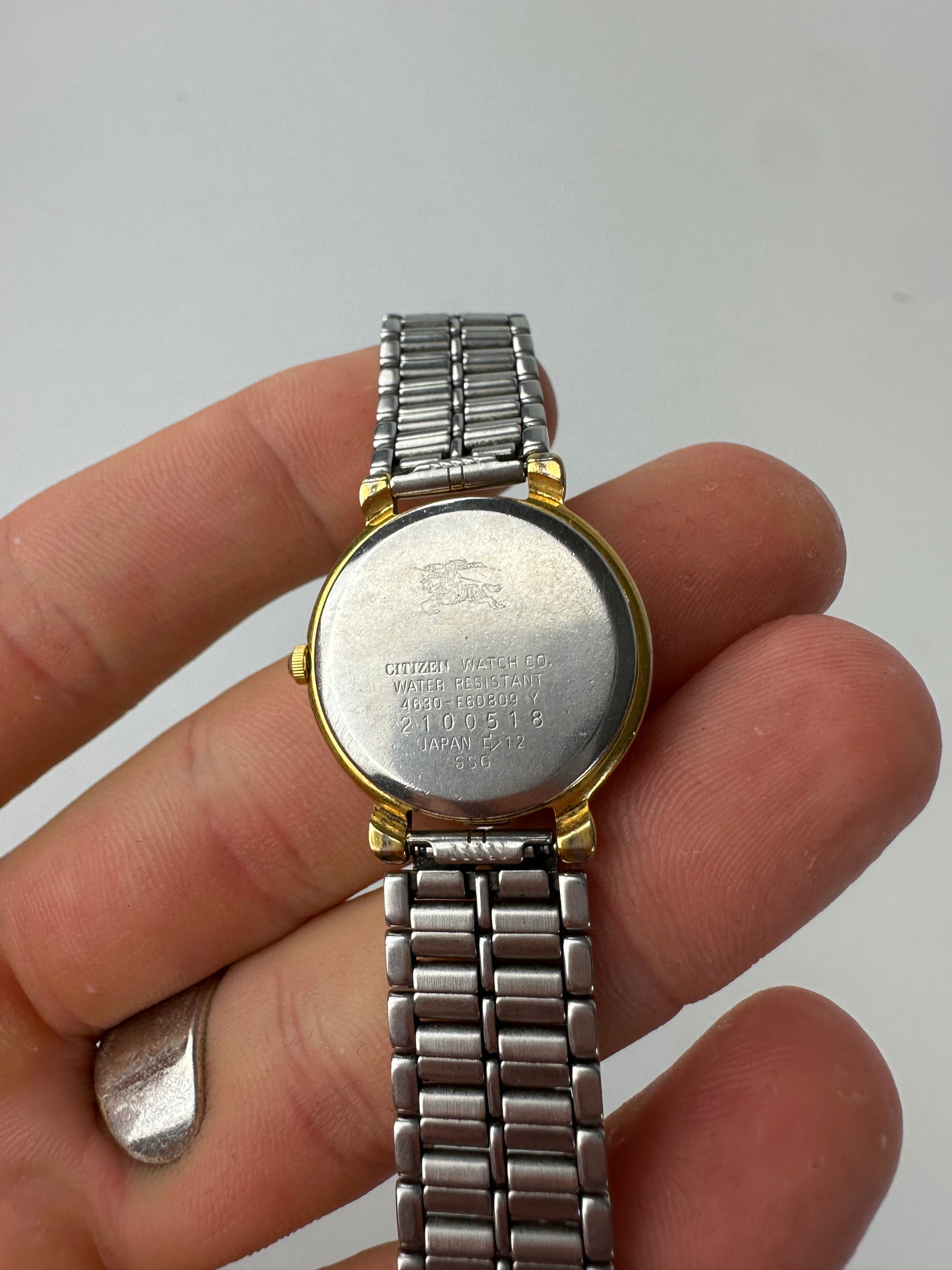Vintage Burberry Watch Two-Tone Steel Cream