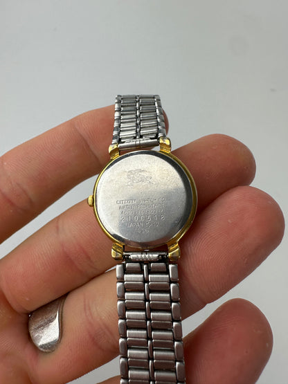Vintage Burberry Watch Two-Tone Steel Cream