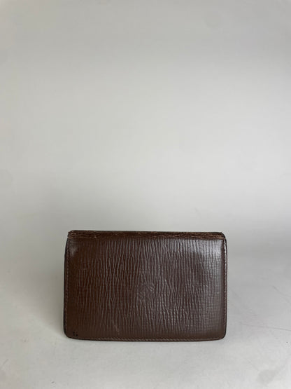 Vintage Loewe Grained Leather Wallet Dark Brown