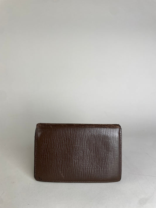 Vintage Loewe Grained Leather Wallet Dark Brown