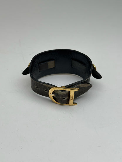 Vintage Dior Leather bracelet Black red