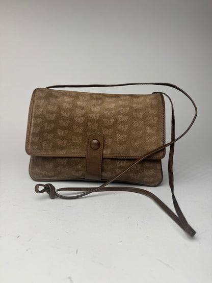 Sac vintage Bottega Veneta en daim monogramme marron