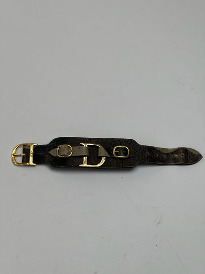 Vintage Dior Leather bracelet Black red