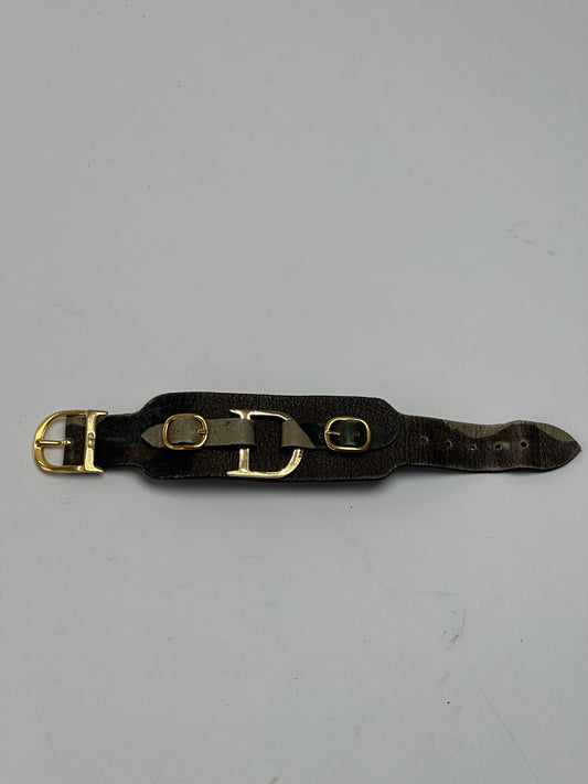 Vintage Dior Leather bracelet Black red