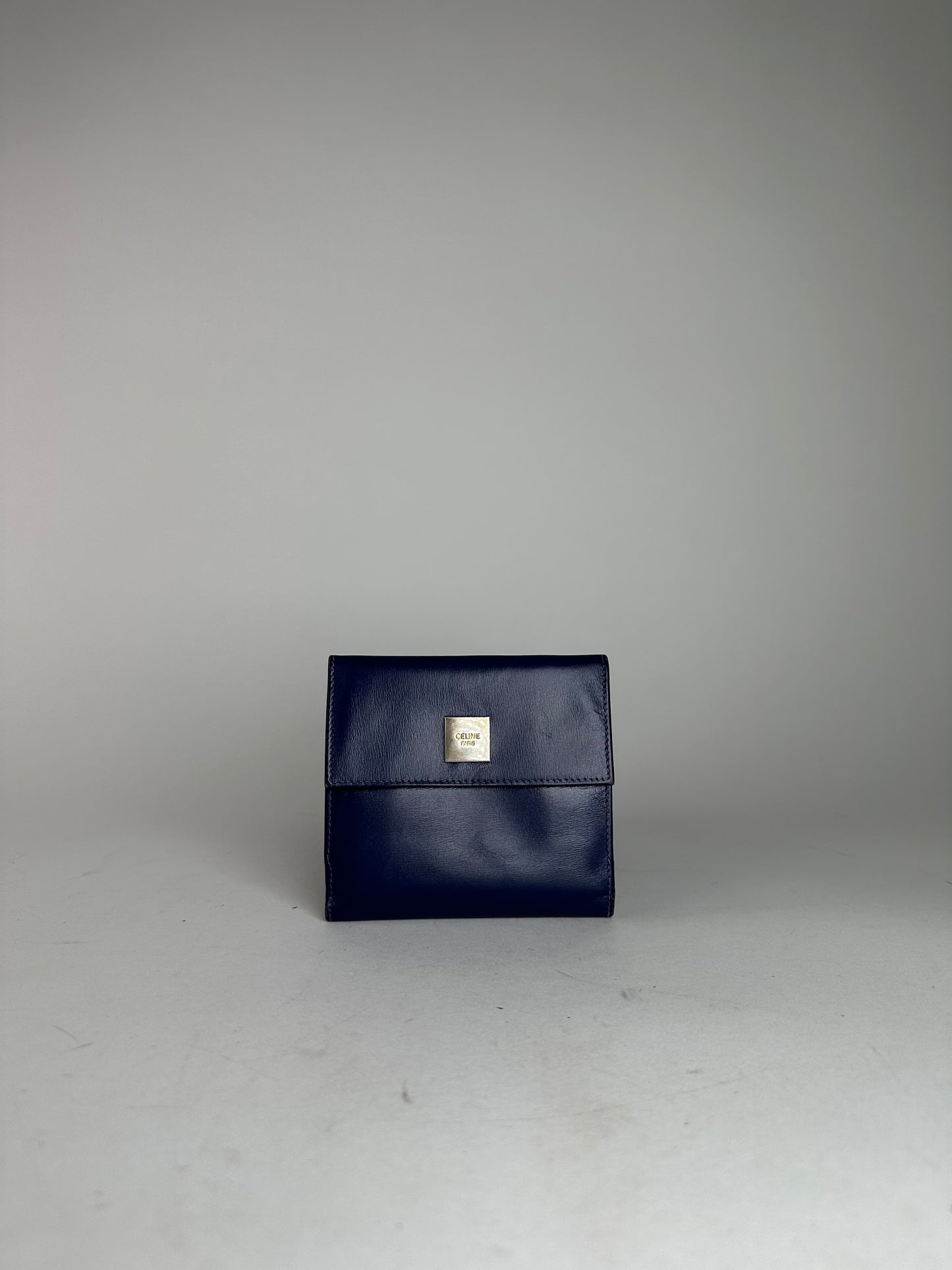 Vintage Celine Paris Leather Wallet Blue