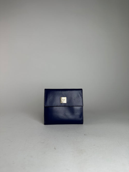 Vintage Celine Paris Leather Wallet Blue