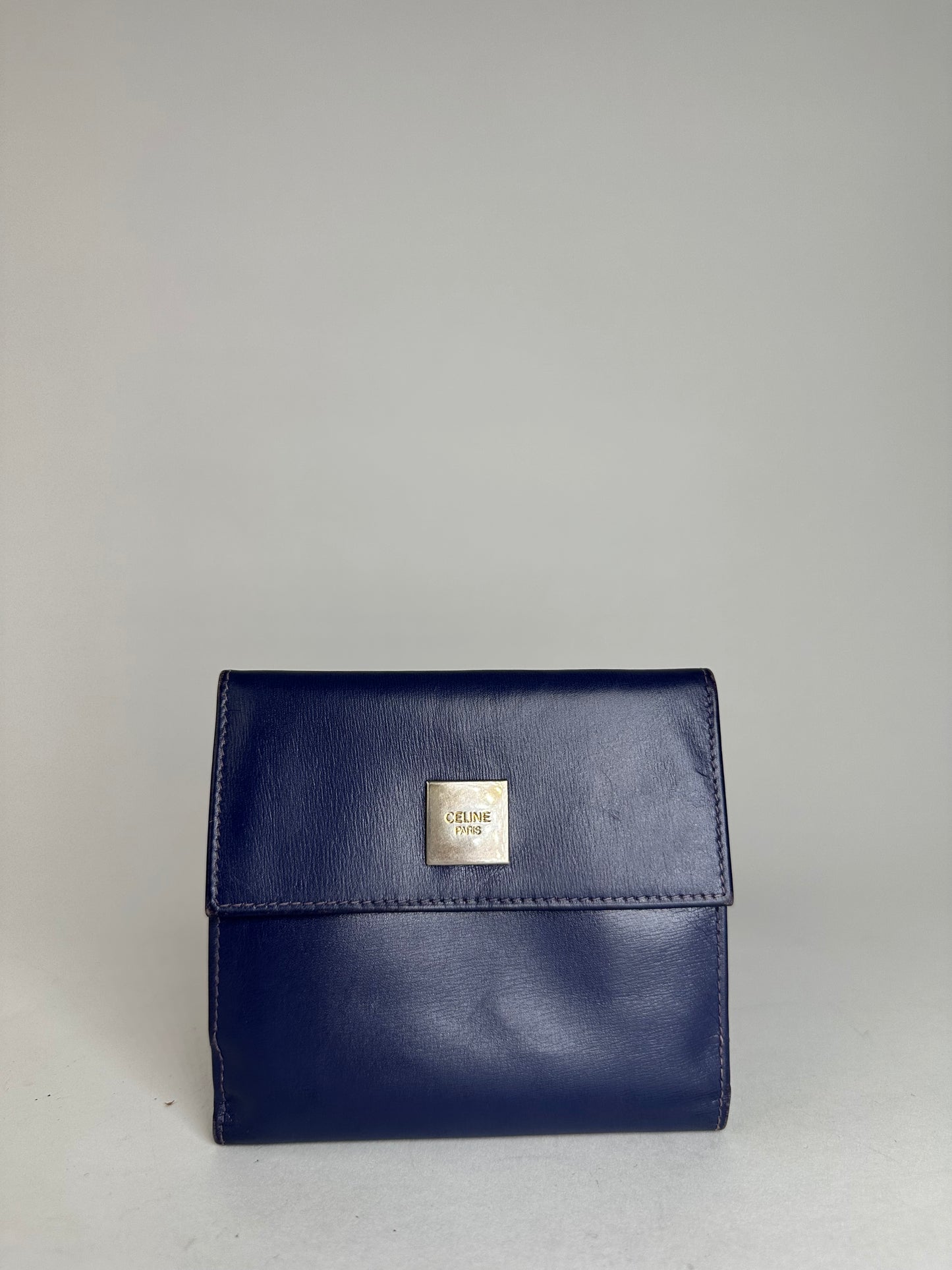 Vintage Celine Paris Leather Wallet Blue