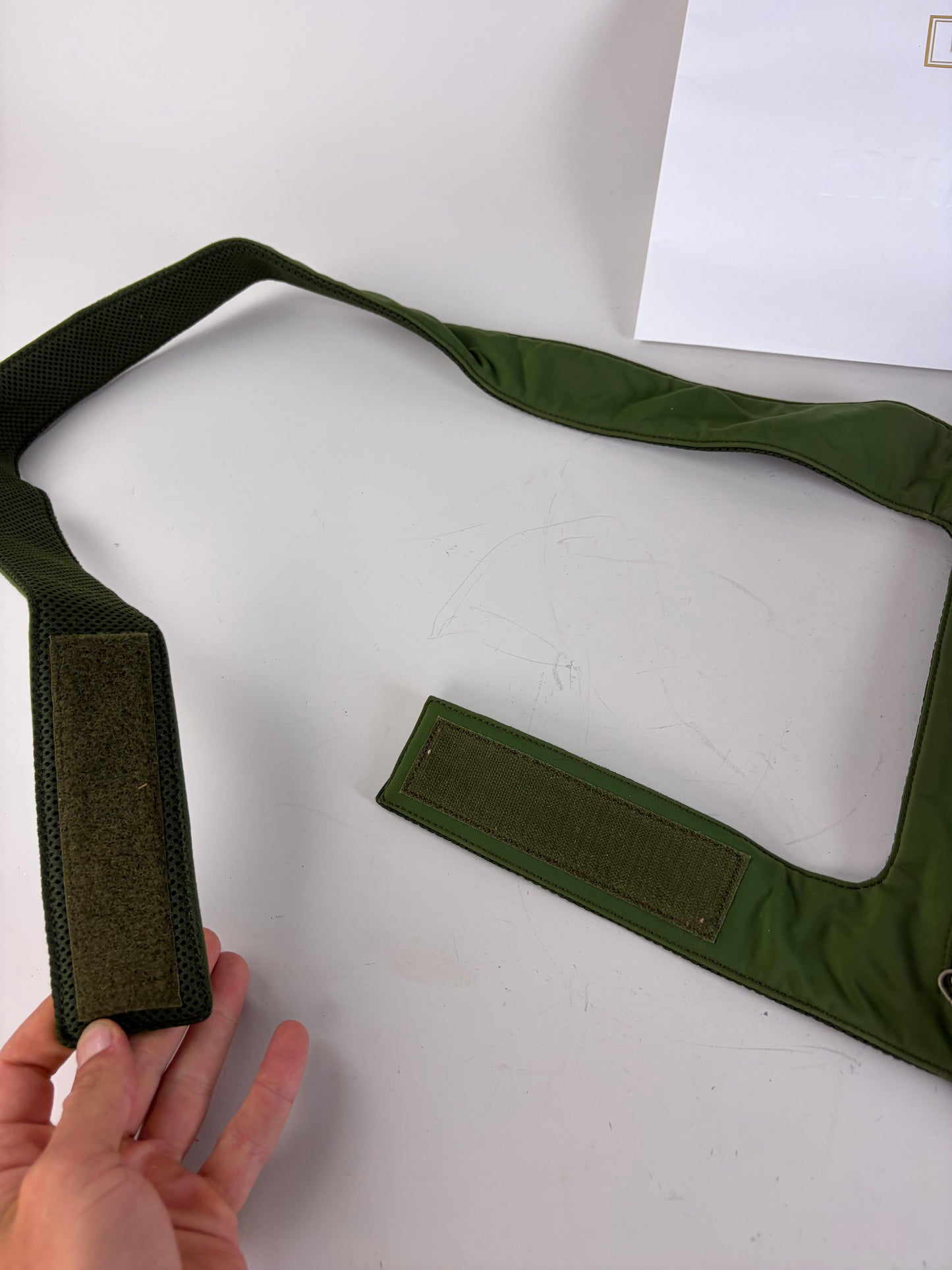 Vintage Miu Miu Mesh Nylon Shoulder Bag Olive Green Silver
