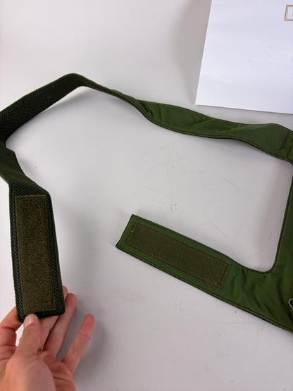 Vintage Miu Miu Mesh Nylon Shoulder Bag Olive Green Silver