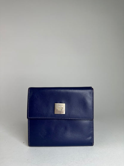 Vintage Celine Paris Leather Wallet Blue