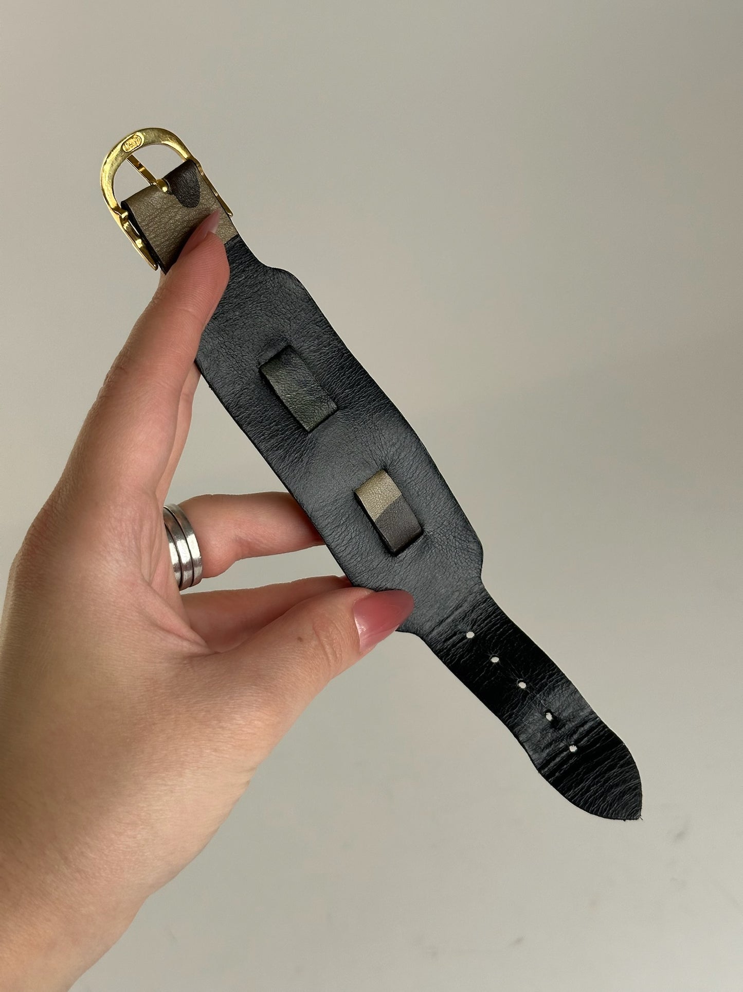 Vintage Dior Leather bracelet Black red