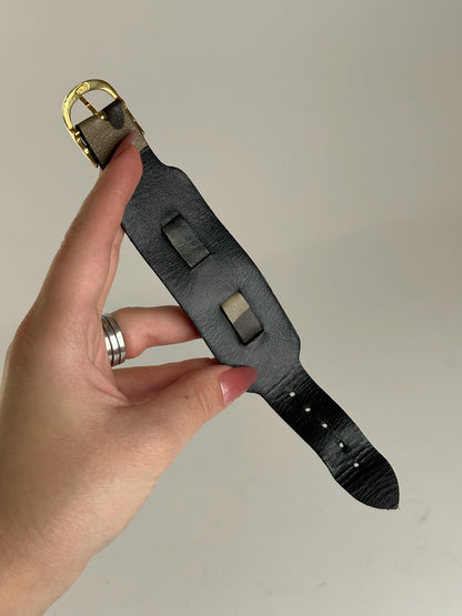 Vintage Dior Leather bracelet Black red