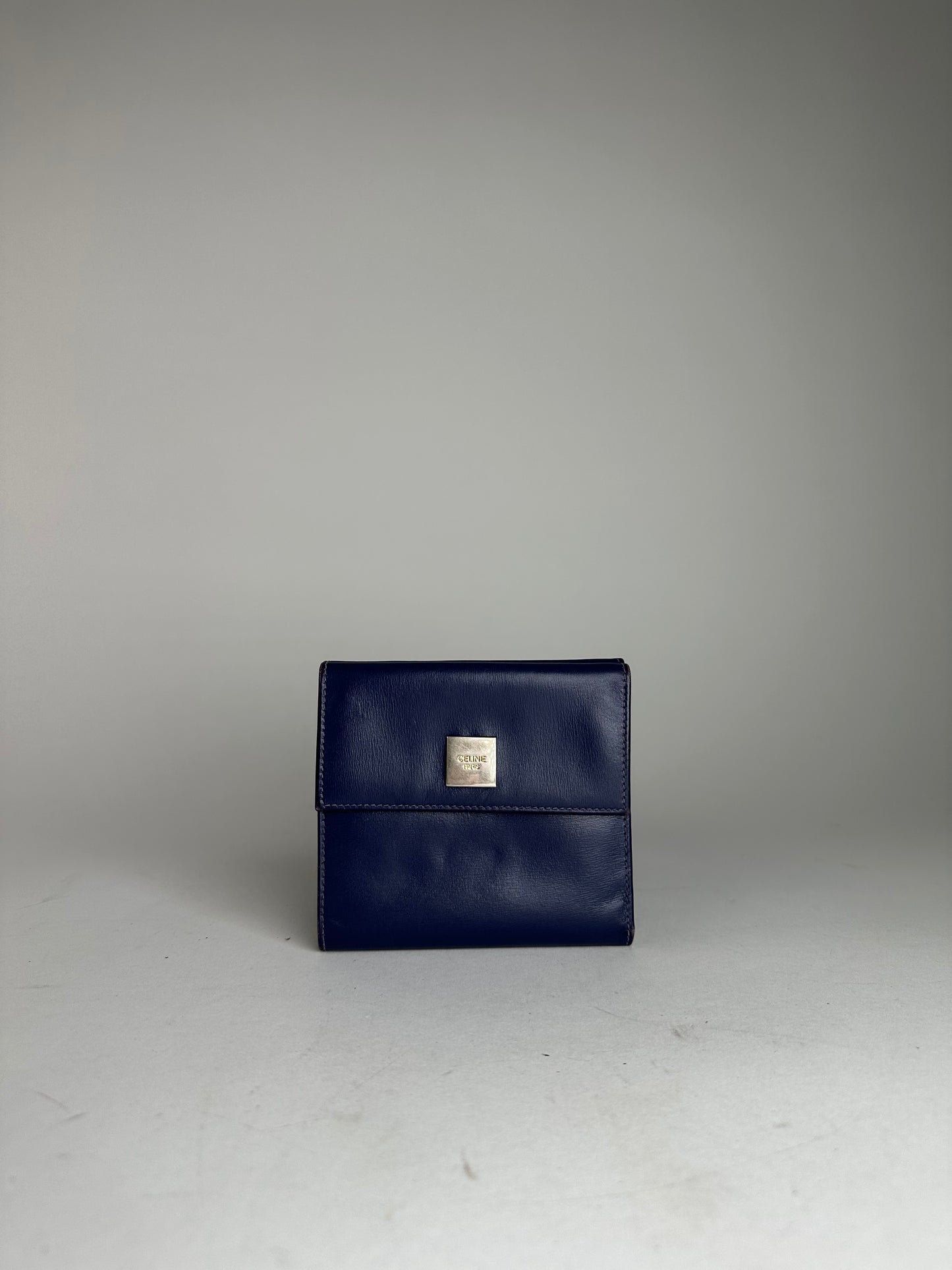 Vintage Celine Paris Leather Wallet Blue