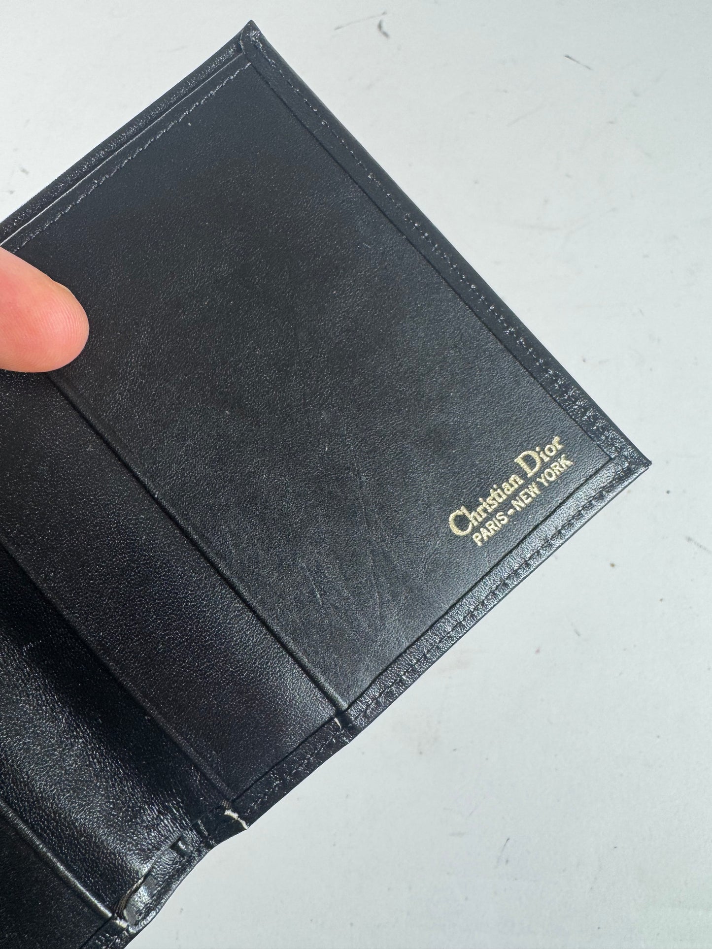 Vintage Dior Flapable Leather Wallet Black