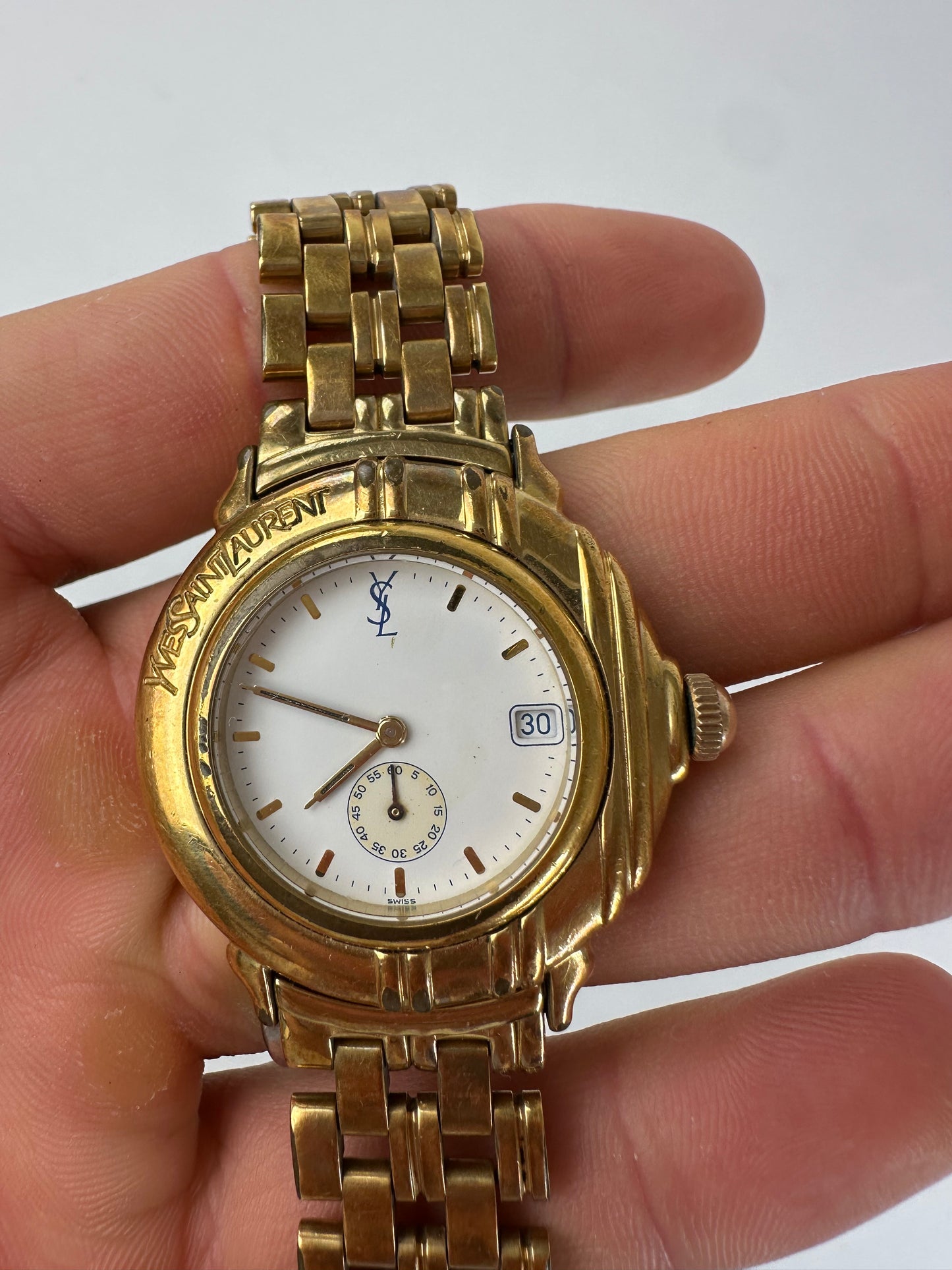 Vintage Yves Saint Laurent Gold-Tone Ladies Watch