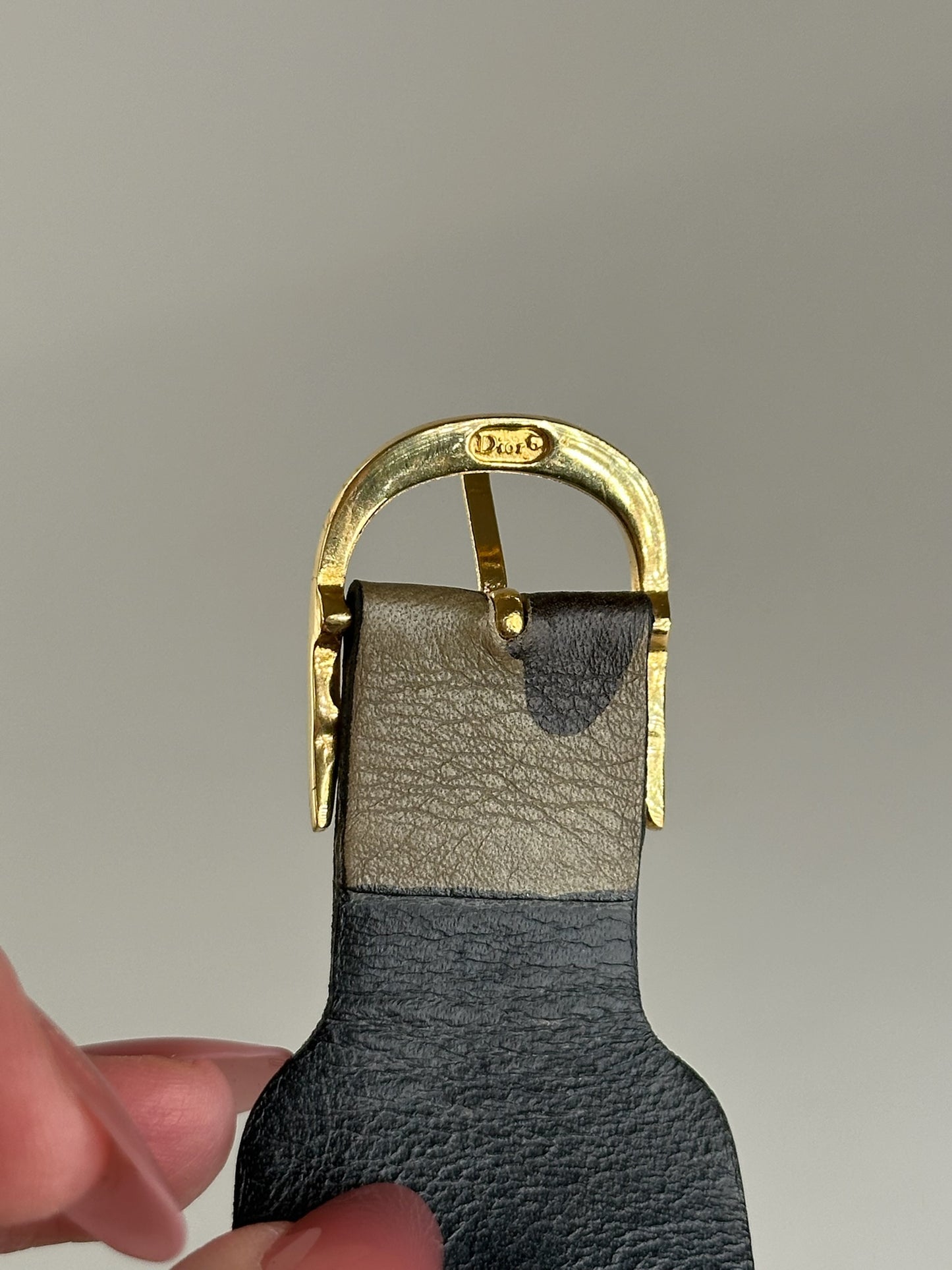 Vintage Dior Leather bracelet Black red