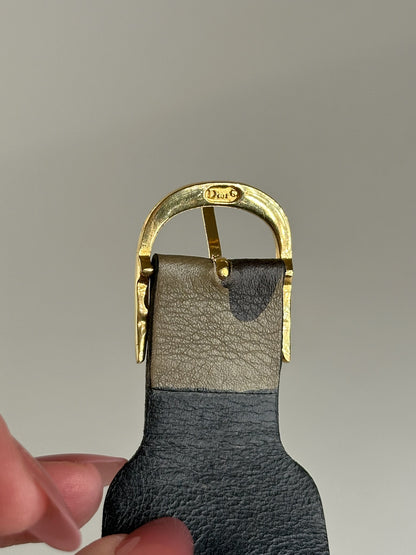 Vintage Dior Leather bracelet Black red