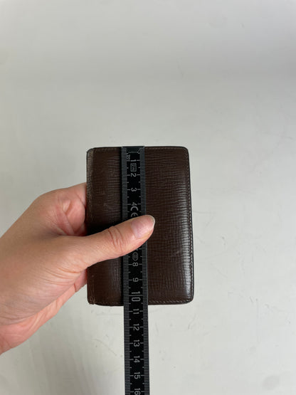 Vintage Loewe Grained Leather Wallet Dark Brown