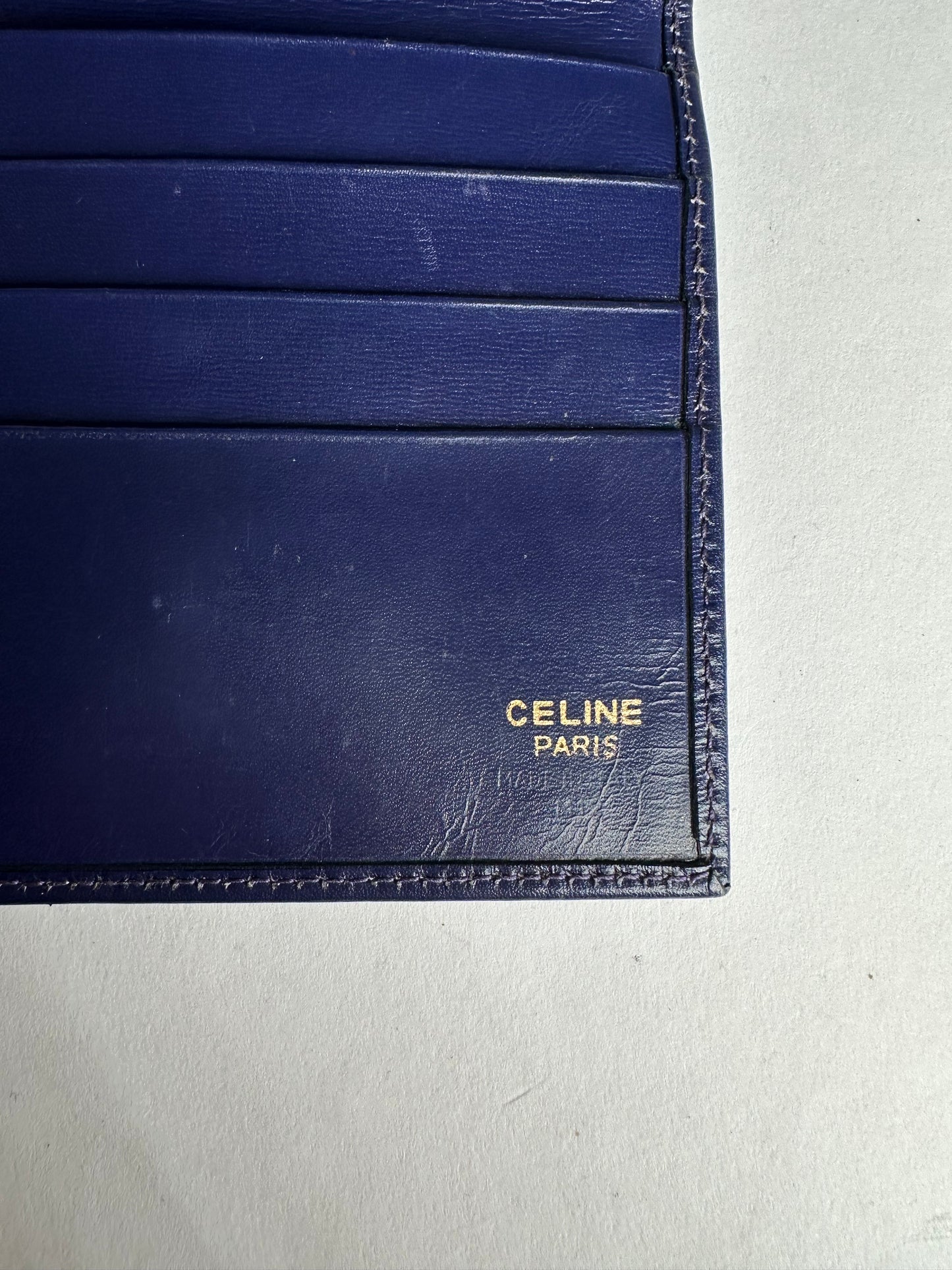 Vintage Celine Paris Leather Wallet Blue