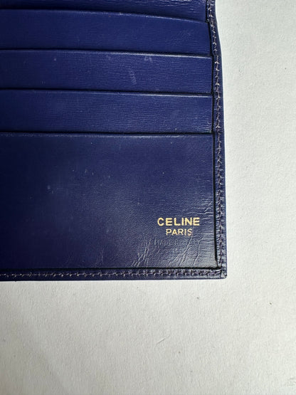 Vintage Celine Paris Leather Wallet Blue
