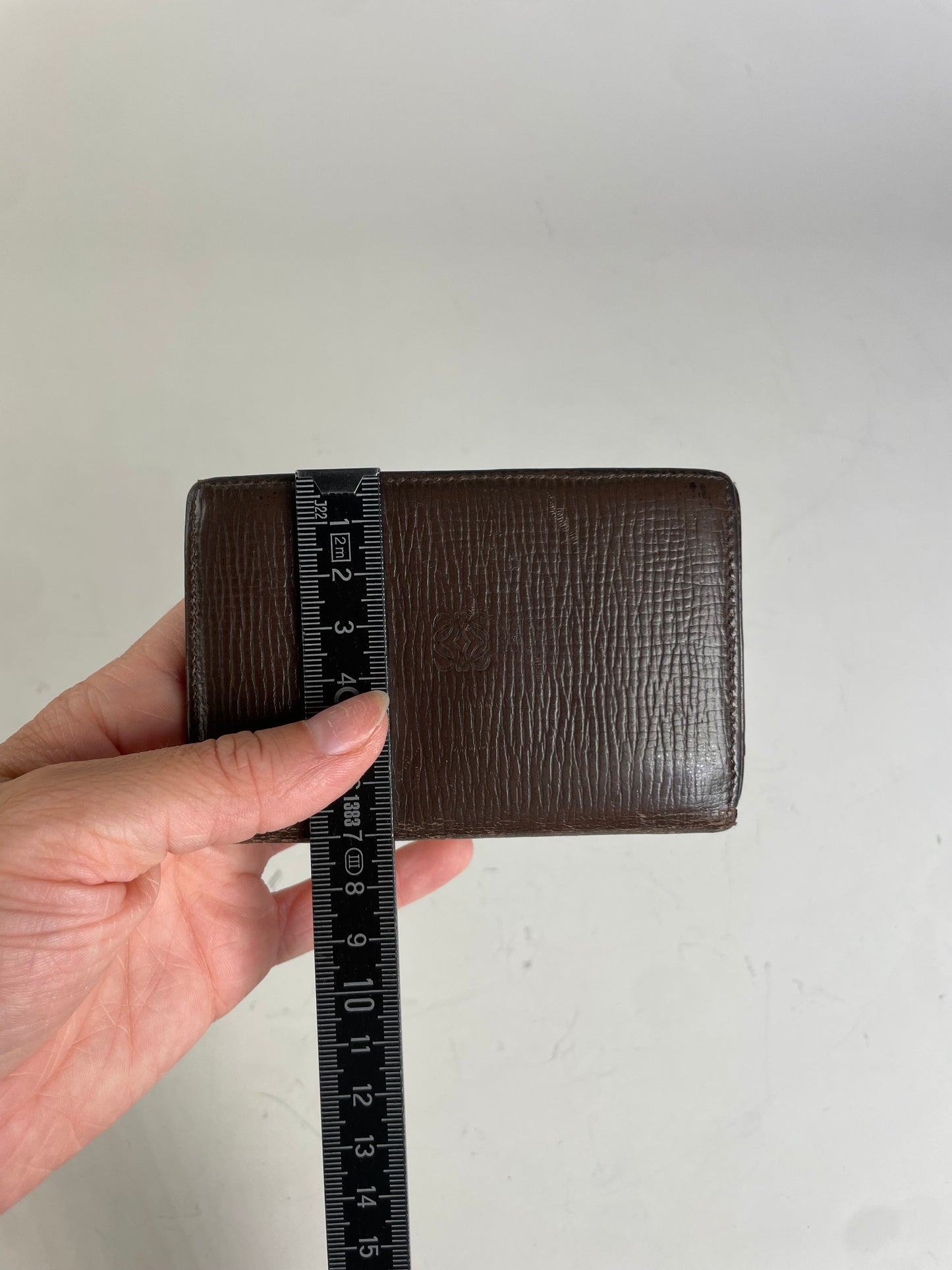 Vintage Loewe Grained Leather Wallet Dark Brown